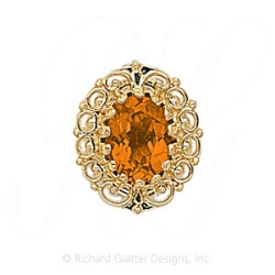 GS104 CIT - 14 Karat Gold Citrine Slide 
